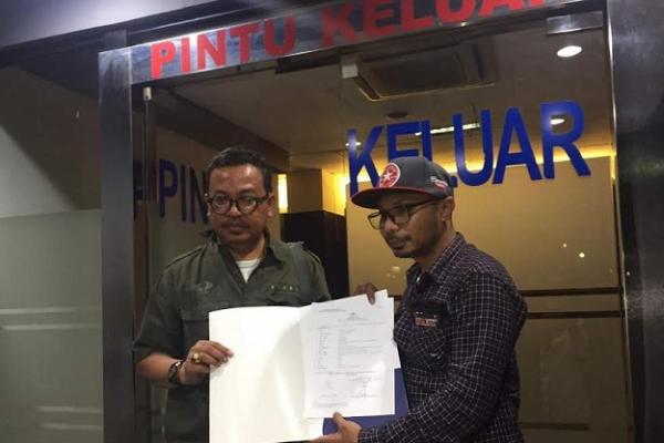 Wartawan RMOL Bunaiya Fauzi Arubone resmi melaporkan aksi kekerasan protokoler Kementerian PUPR ke Polda Metro Jaya.