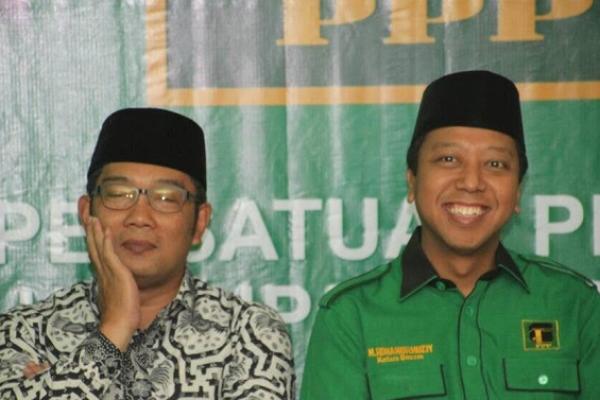 Wali Kota Bandung Ridwan Kamil (Kang Emil) menyambangi kediaman Ketua Umum Partai Persatuan Pembangunan (PPP) Romahurmuziy (Romi).