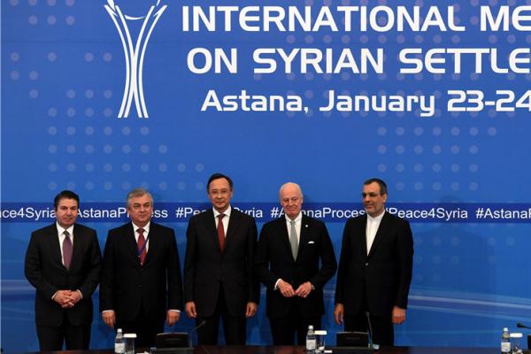 Dalam pertemuan di ibukota Kazakhstan pad 4 Mei, ketiga negara penjamin menandatangani kesepakatan untuk menetapkan zona de-eskalasi di Suriah
