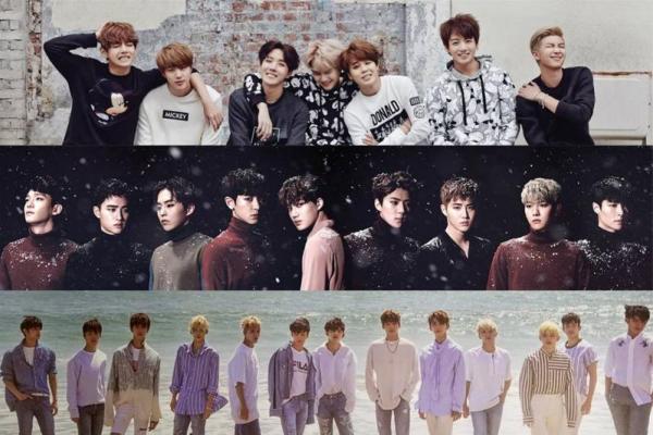 menurut data yang dihimpun oleh Korea Institute or Corporate Reputation BTS berada di puncak diikuti oleh EXO, dan Seventeen