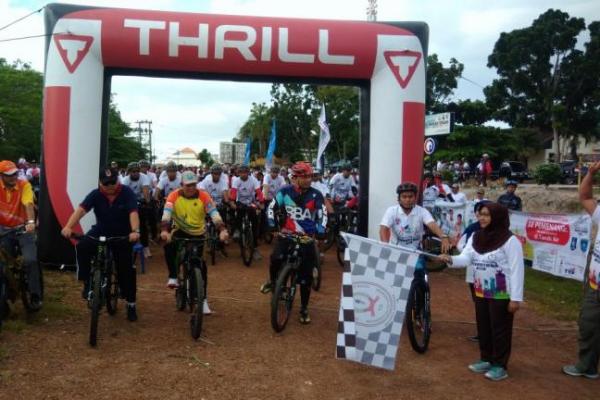 GPN 2017 di etape Bangka Tengah mengambil start di Bundaran Tugu Ikan Kecamatan Koba.