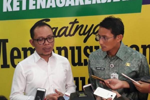 M. Hanif Dhakiri menerima kunjungan Wakil Gubernur DKI Jakarta Sandiaga S. Uno guna membahas permasalahan ketenagakerjaan
