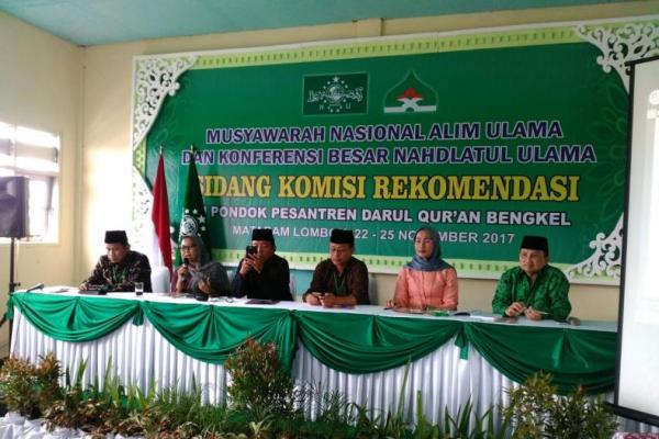 Komisi Rekomendasi Musyawarah Nasional (Munas) Nahdlatul Ulama membahas enam rekomendasi penting untuk pemerintah.