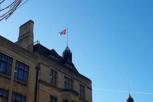 Bendera Bintang Kejora berkibar gagah di atas balai kota Oxford, Sabtu (2/12) pagi ini.