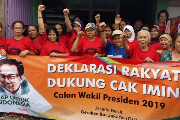 Gerakan Ibu Jakarta (GIJ) menggelar deklarasi dukungan kepada Ketua Umum Partai Kebangkitan Bangsa (PKB) Muhaimin Iskandar (Cak Imin) sebagai calon wakil presiden (Cawapres) 2019.