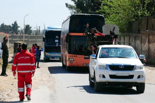 Proses kepindahan tersebut menandai bahwa kelompok pemberontak telah dievakuasi di basis utama mereka di dekat Damaskus.