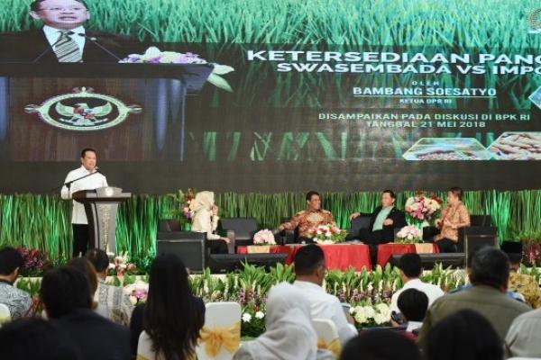 Ketua DPR RI Bambang Soesatyo mengingatkan pemerintah untuk mampu menjaga ketahanan pangan nasional, salah satu cara yang bisa dilakukan yakni dengan memastikan ketersedian pangan yang ia sebut sebagai pangkal dari upaya mewujudkan ketahanan pangan.