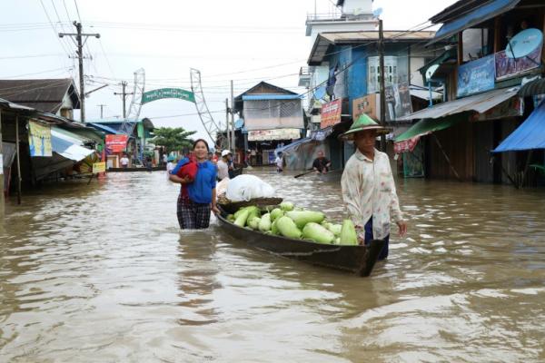 Hujan lebat telah menghantam Karen, negara bagian Mon dan wilayah Bago dalam beberapa hari terakhir, serta tidak menunjukkan tanda-tanda mereda.