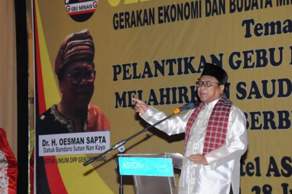 Organisasi Gebu Minang sekarang bukan lagi gerakan seribu Minang tetapi menjadi gerakan ekonomi dan budaya.