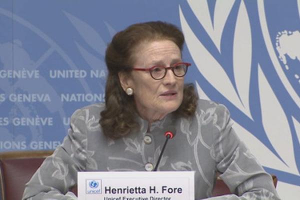 Henrietta Fore mengutuk serangan brutal Arab Saudi di Yaman yang menyebabkan sedikitnya 100 korban anak-anak.