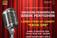 DPR Gelar Lomba Stand Up Comedy "Kritik DPR"