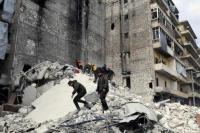 Bangunan Runtuh Tewaskan Belasan Jiwa di Aleppo