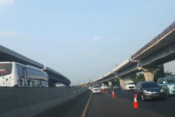 Volume lalu lintas (lalin) yang menuju Jakarta ini turun 66%, dibandingkan dengan lalin periode yang sama di Lebaran tahun 2019