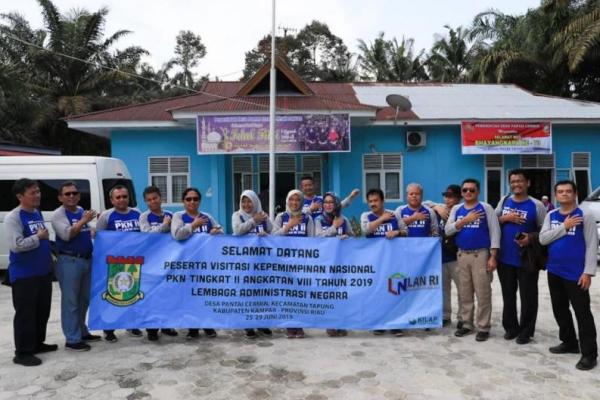 Desa Pantai Cermin, Kabupaten Kampar, Riau menjadi salah satu tempat dilaksanakannya kegiatan visitasi Kepemimpinan Nasional PKN 