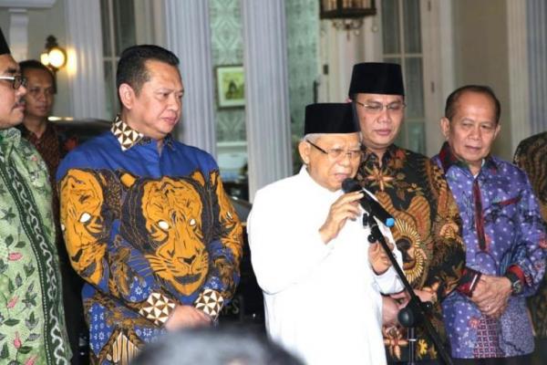 KH Ma`ruf Amin memberikan apresiasi karena pimpinan MPR RI langsung mengundang semua pihak dari Presiden dan Wakil Presiden terpilih