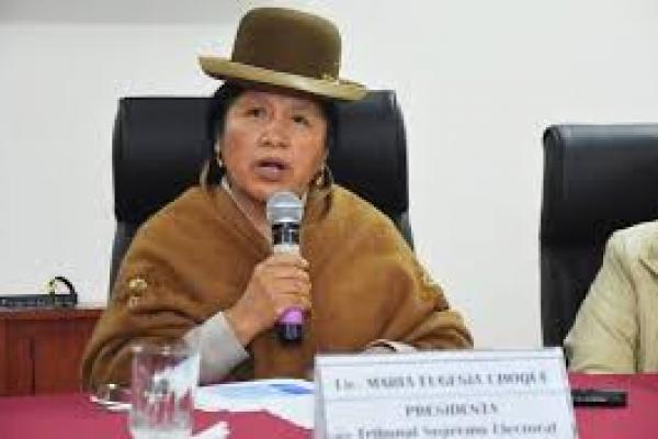Petugas polisi Bolivia menangkap presiden Mahkamah Agung Pemilu (TSE), Maria Eugenia Choque, Minggu (11/11) waktu setempat.