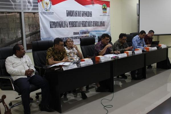 Sekretariat Jenderal DPD RI menyelenggarakan pelatihan yang bertajuk Koordinasi dan Konsolidasi Keprotokolan dan Pemberitaan  di Kantor Daerah DPD RI di Semarang, Senin (18/11).