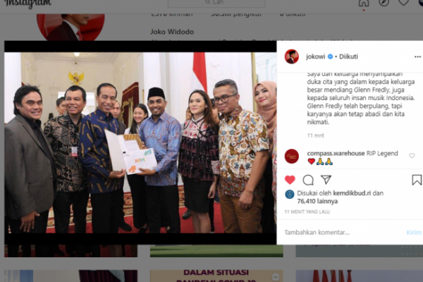 Di mata Jokowi, mendiang adalah tokoh muda yang menginspirasi anak-anak muda Tanah Air.