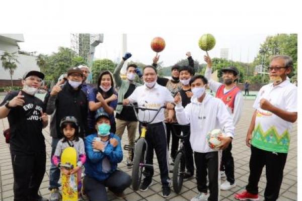 Menpora berpesan agar anak muda Indonesia, khususnya pegiat olahraga extreme tetap bersemangat melakukan olahraga ditengah pandemi Covid-19