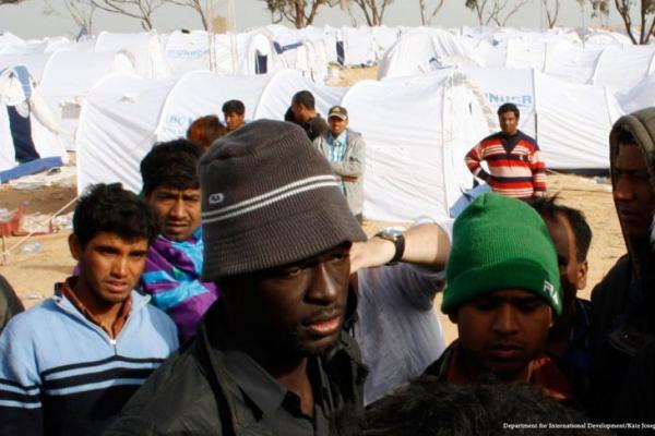 setidaknya 55 migran gelap dari berbagai negara ditahan di pantai Mediterania Libya