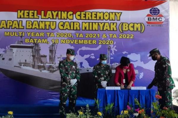 PT Batamec Shipyard kembali dipercaya oleh TNI Angkatan Laut untuk menyediakan satu unit kapal yang dirancang sebagai Kapal Bantu Cair Minyak (BCM).