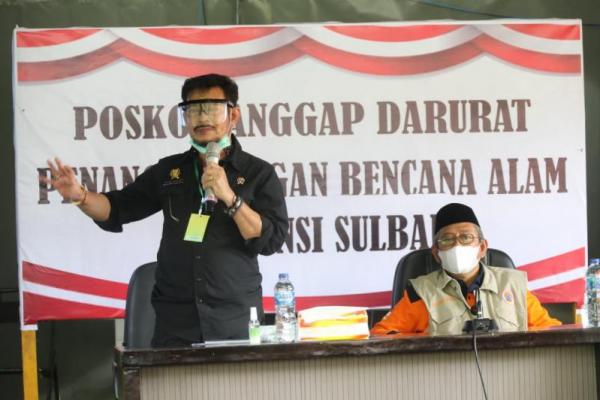 Agenda yang pertama disebutkan Mentan Syahrul adalah memastikan pangan cukup bagi para korban yang mengalami musibah bencana, jangan sampai urusan pangan bersoal bagi mereka.