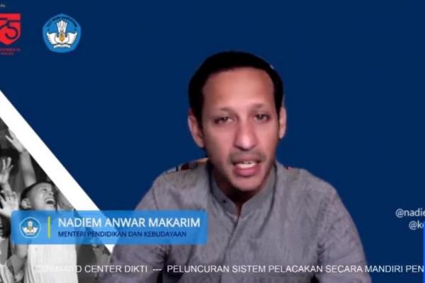 Menteri Pendidikan dan Kebudayaan (Mendikbud) Nadiem Anwar Makarim meluncurkan Sistem Pelacakan Secara Mandiri Penilaian Angka Kredit (Selancar PAK) Dosen pada Jumat (5/3).