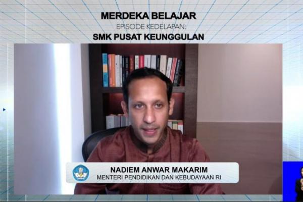 Kementerian Pendidikan dan Kebudayaan (Kemdikbud) meluncurkan Merdeka Belajar episode kedelapan: SMK Pusat Keunggulan pada Rabu (17/3).