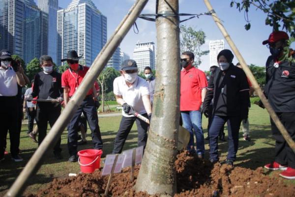 penanaman ratusan pohon di kawasan GBK