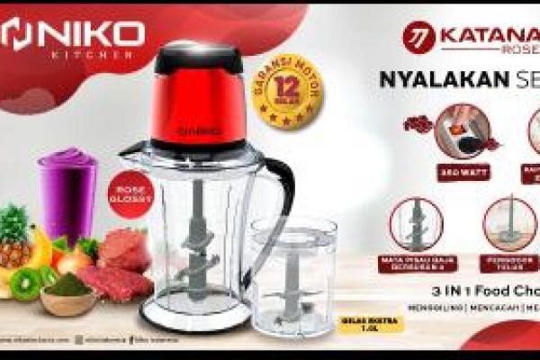 Niko Elektronik Indonesia merilis variant produk terbarunya, food chopper dengan tipe Katana Pro Gold dan Katana Next Rose