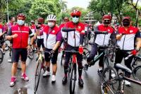 Gowes Bareng GBK-Monas, PDIP Ajak Wartawan Hidup Sehat