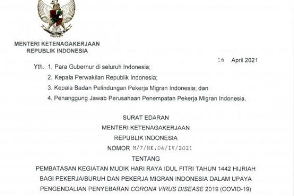 Penerbitan SE ini dalam rangka mencegah dan memutus mata rantai Covid-19 yang berpotensi meningkat karena mobilitas masyarakat, khususnya pekerja/buruh swasta dan PMI.