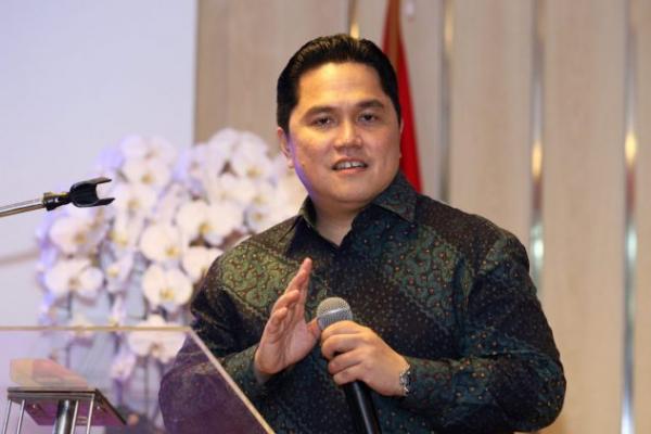 Menteri BUMN Erick Thohir menghadiri acara musyawarah besar Paguyuban Keluarga Besar (PKB) Pujakesuma di Jakarta Selatan. 