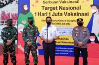 Gubernur DKI Tinjau Pelaksanaan Vaksinasi Massal Di GBK