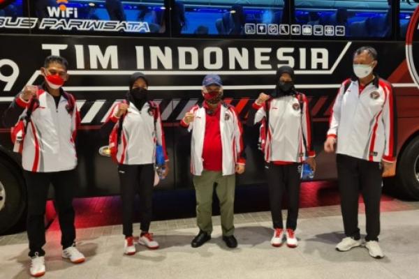 Basuki berpesan kepada para atlet yang berangkat untuk semangat dan fokus dalam mengikuti pertandingan di Olimpiade.