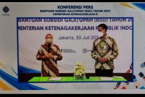 estimasi jumlah calon penerima bantuan subsidi gaji atau upah (BSU) tahun 2021 mencapai 8,7 juta pekerja atau buruh.