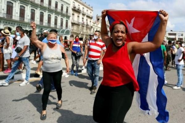Media pemerintah Korea Utara menyalahkan Amerika Serikat karena mengobarkan protes anti-pemerintah di Kuba bulan lalu, dengan mengatakan bahwa Washington 
