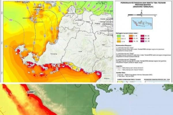 Hasil pemodelan menunjukkan bahwa tsunami sampai di Pantai Jakarta dalam waktu sekitar 3 jam setelah gempa