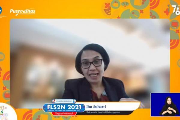 Kementerian Pendidikan, Kebudayaan, Riset, dan Teknologi (Kemdikbudristek) melalui Pusat Prestasi Nasional (Puspresnas) membuka secara resmi Festival dan Lomba Seni Siswa Nasional (FLS2N) tahun 2021, secara daring, pada Selasa (31/8).