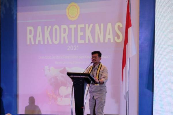 Mentan menginstruksikan untuk selalu membuat inovasi-inovasi dan teknologi artificial inteligen dalam usaha peningkatan produksi.