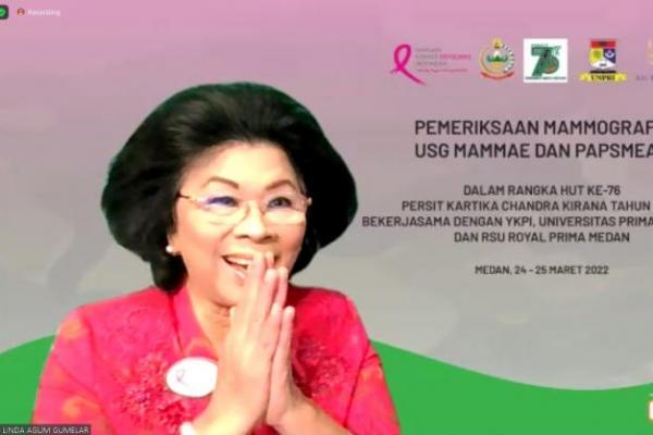 Menjelang HUT Persit Kartika Chandra Kirana (KCK) ke-76, Persit KCK PD I/Bukit Barisan menggelar pemeriksaan mammografi, USG Mammae, dan papsmear gratis pada Kamis (24/3).