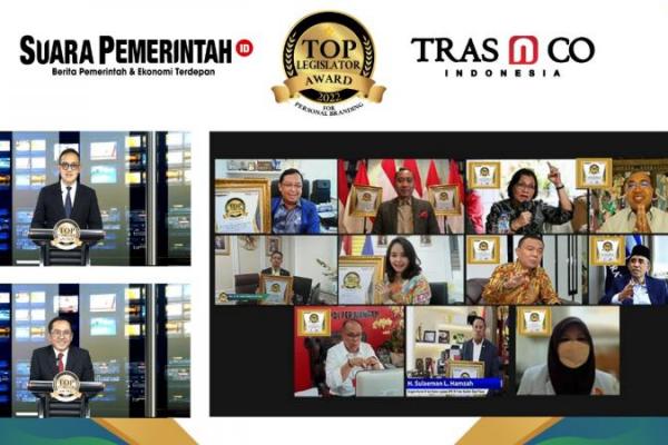 Sejumlah anggota DPR RI meraih penghargaan dalam ajang Top Legislator Award 2022 For Personal Branding yang diselenggarakan secara virtual oleh portal media online SuaraPemerintah.ID dan TRAS N CO Indonesia, Kamis (24/3/22).