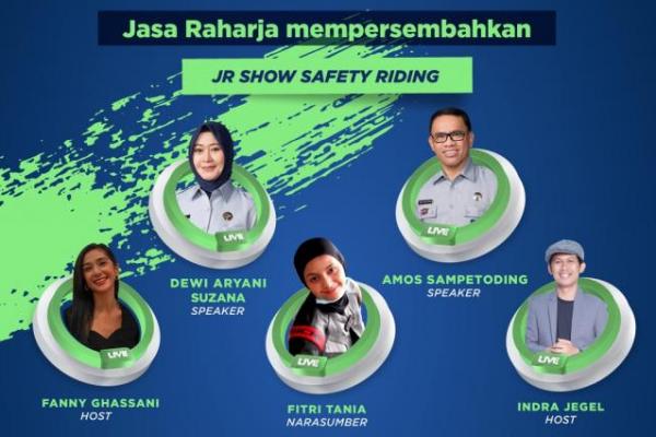 Salah satu upaya untuk mengedukasi dan mensosialisasikan Program Safety Riding ini, Jasa Raharja menggelar Program Talkshow JR Show Safety Riding di kanal YouTube yang ditayangkan pada hari Kamis, 30 Juni 2022, jam 19.00 s/d 20.00 WIB .