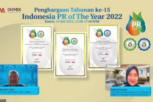 Danone Indonesia raih 6 penghargaan di ajang Indonesia PR of The Year 2022.