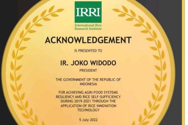 Indonesia raih penghargaan IRRI, NFA: momentum penguatan pangan berkelanjutan.