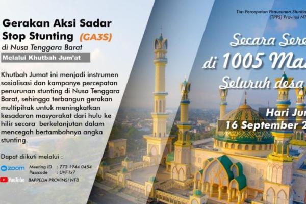  NTB Sosialisasi Pencegahan Stunting Lewat Khotbah Jumat di 1.005 Masjid.