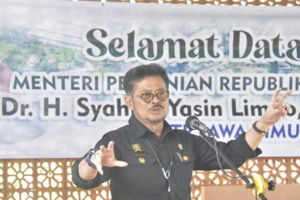 Mentan Syahrul Minta BPTP Jatim dan Balittas Siapkan Bibit dan Benih Terbaik.