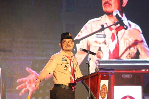 Mentan Syahrul Ajak Pramuka Turut Aktif Jaga Keberlangsungan Pembangunan Pertanian.