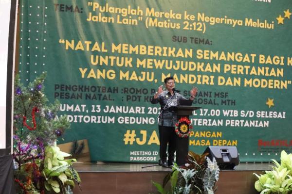 Perayaan Natal Kementan, Mentan ajak umat Nasrani bersama sukseskan program pertanian 2023