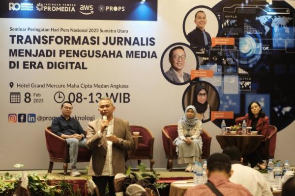 Diskusi Transforasi Jurnalis Menjadi Pengusaha di Era Digitald iiikuti wartawan berbagai wilayah